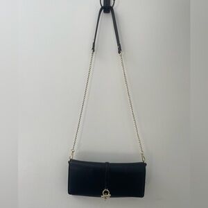 Katie Loxton Elegant Black Crossbody Purse with Gold Chain & Accents